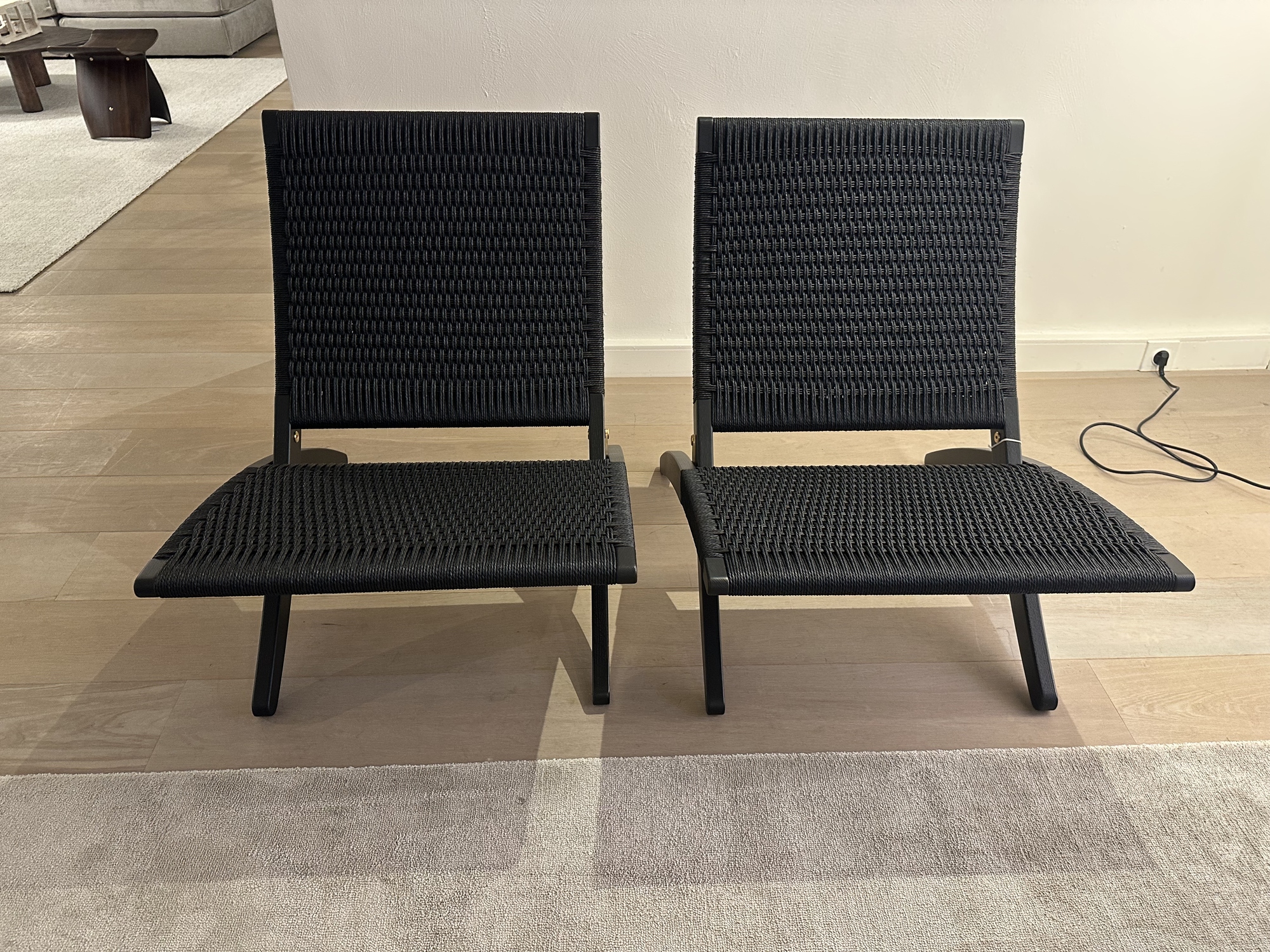 Carl Hansen- plooizetel Cuba in zwarte papierkoord