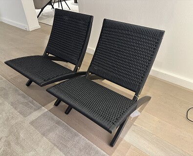 Carl Hansen- plooizetel Cuba in zwarte papierkoord -25%