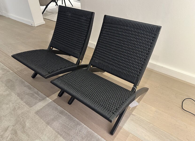 Carl Hansen- plooizetel Cuba in zwarte papierkoord -25% (gelimiteerde versie)