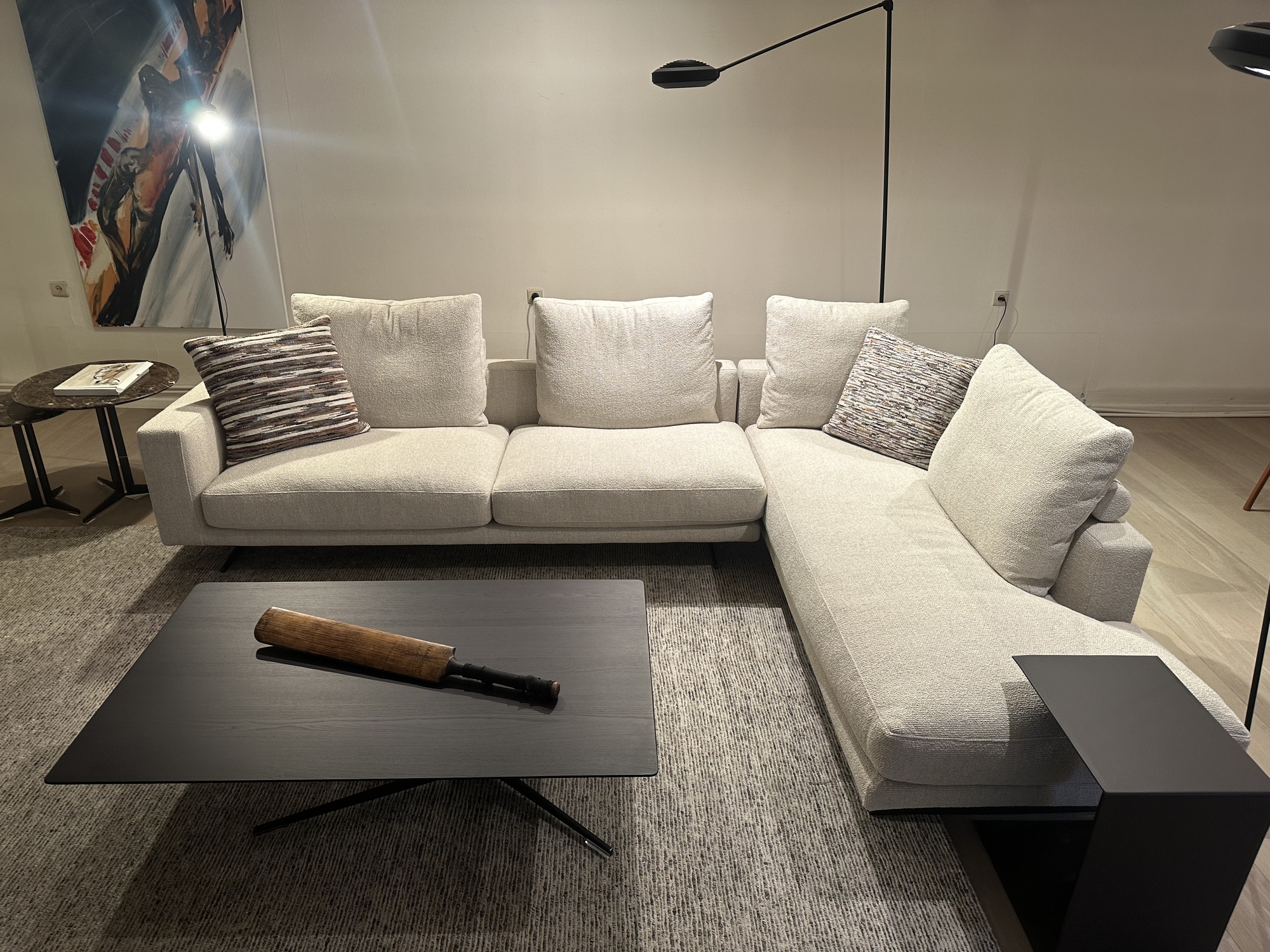 Flexform-zitopstelling Campiello in beige stof