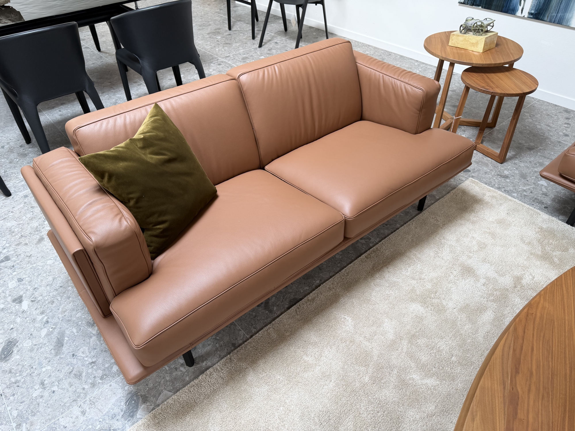 De Sede Zwitserland- twee-en driezit in leder cognac