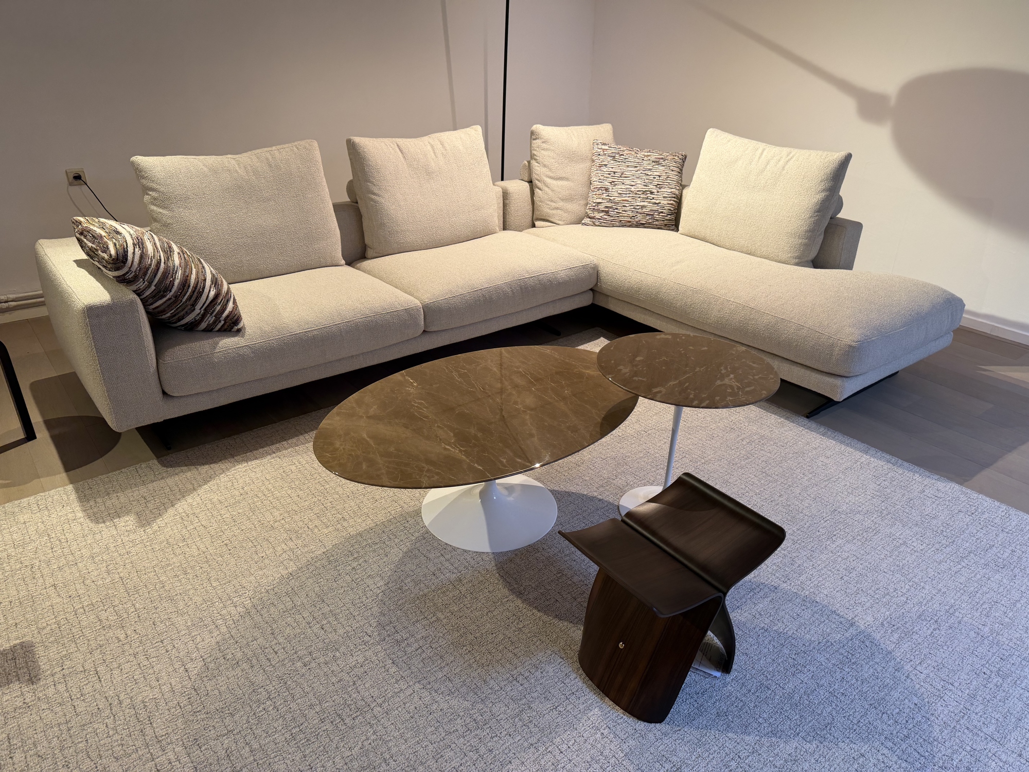 Flexform-zitopstelling Campiello 310x220cm in beige stof