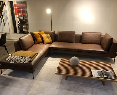 B&B Italia - zitopstelling Charles leer cognac