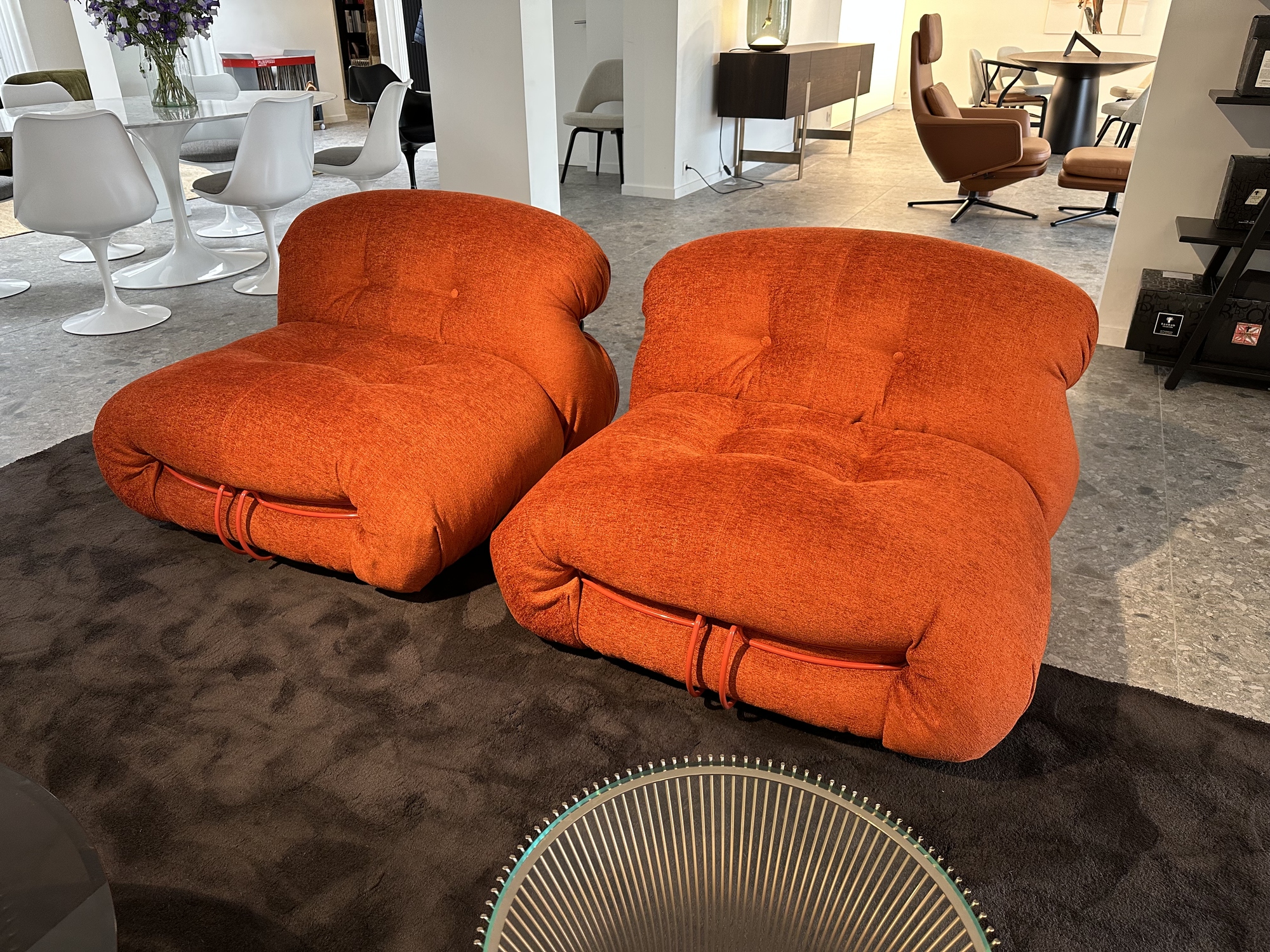 Cassina- 2 x éénzit Soriana Afra&Tobia Scarpa ontwerp 1970