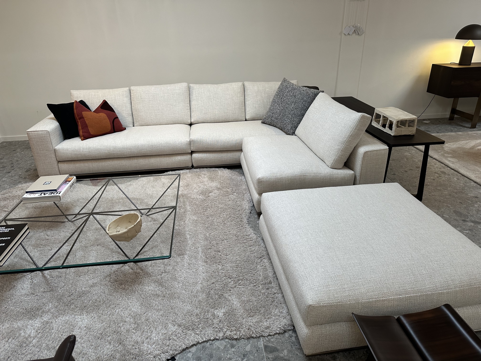 Minotti-zitopstelling Hamilton in stof beige