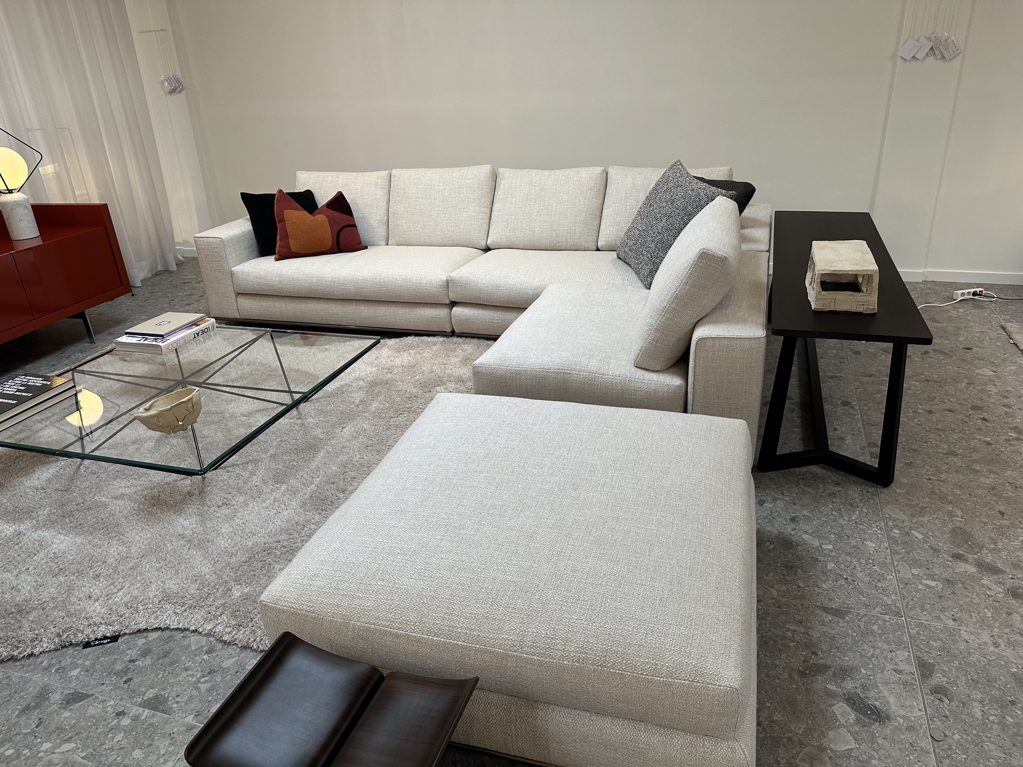 Minotti-zitopstelling Hamilton in stof beige