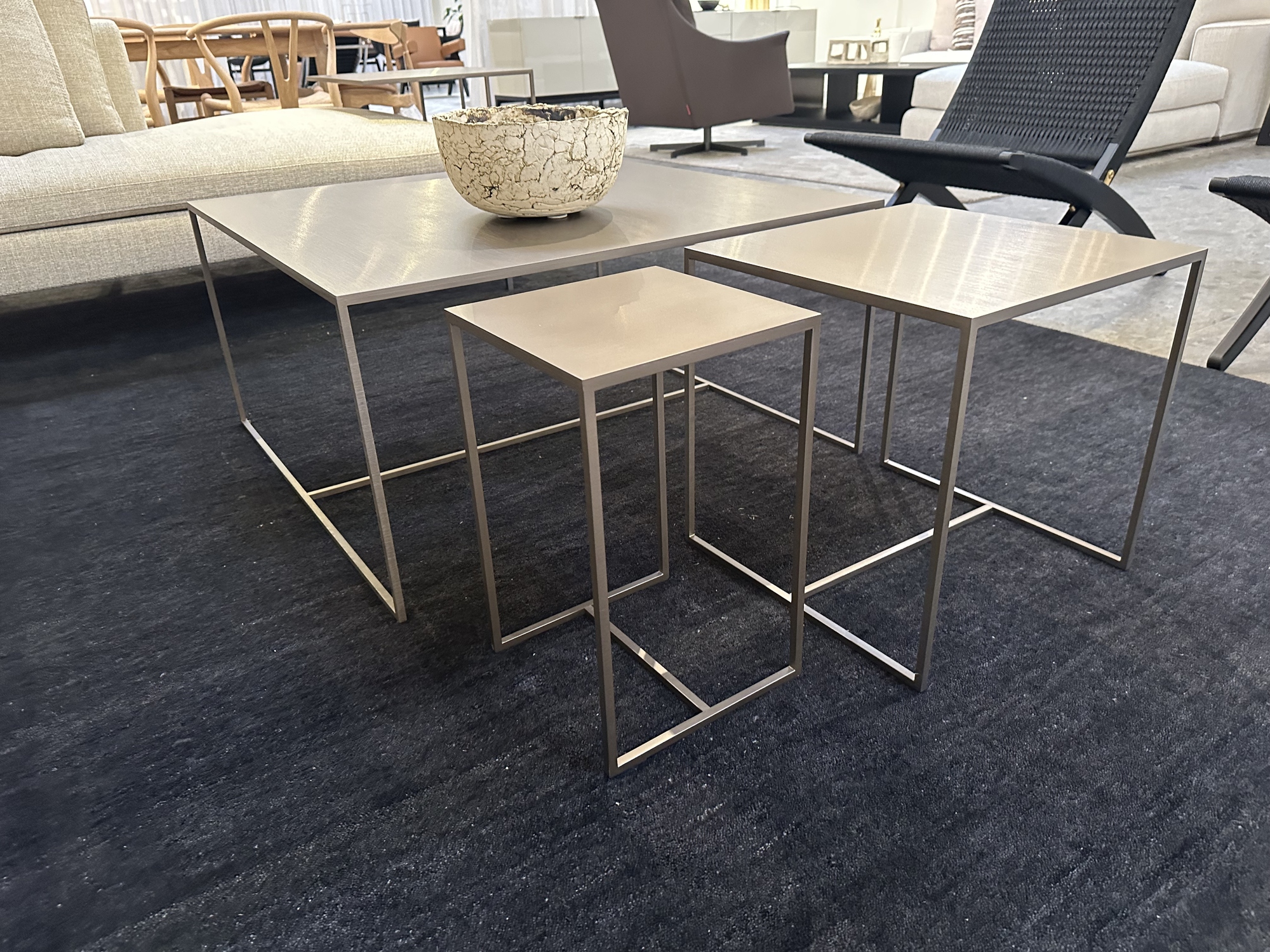 Minotti-3 salontafels Duchamp in metaal brons getint