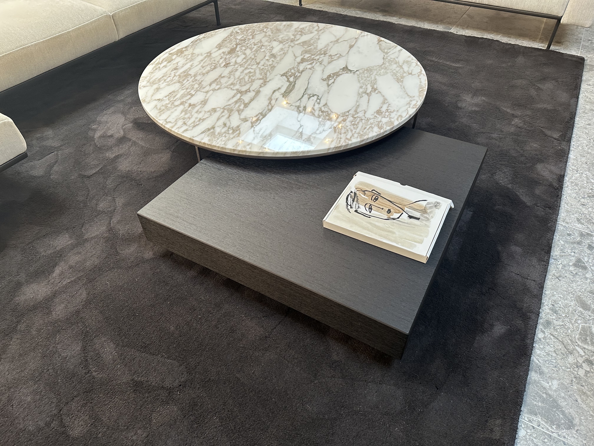 Minotti-salontafel Calder-Ritter marmer Calacatta